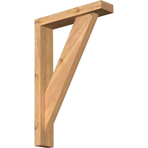 Ekena Millwork Traditional Block Smooth Bracket w/ Offset Brace, Western Red Cedar, 3 1/2"W x 16"D x 24"H BKT0402X16X24TRA05SWR - main